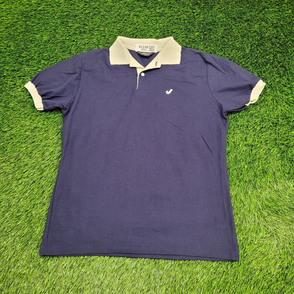 Vintage 80s MOD Jantzen Polo Shirt Womens XL 21x27 Blue Trim